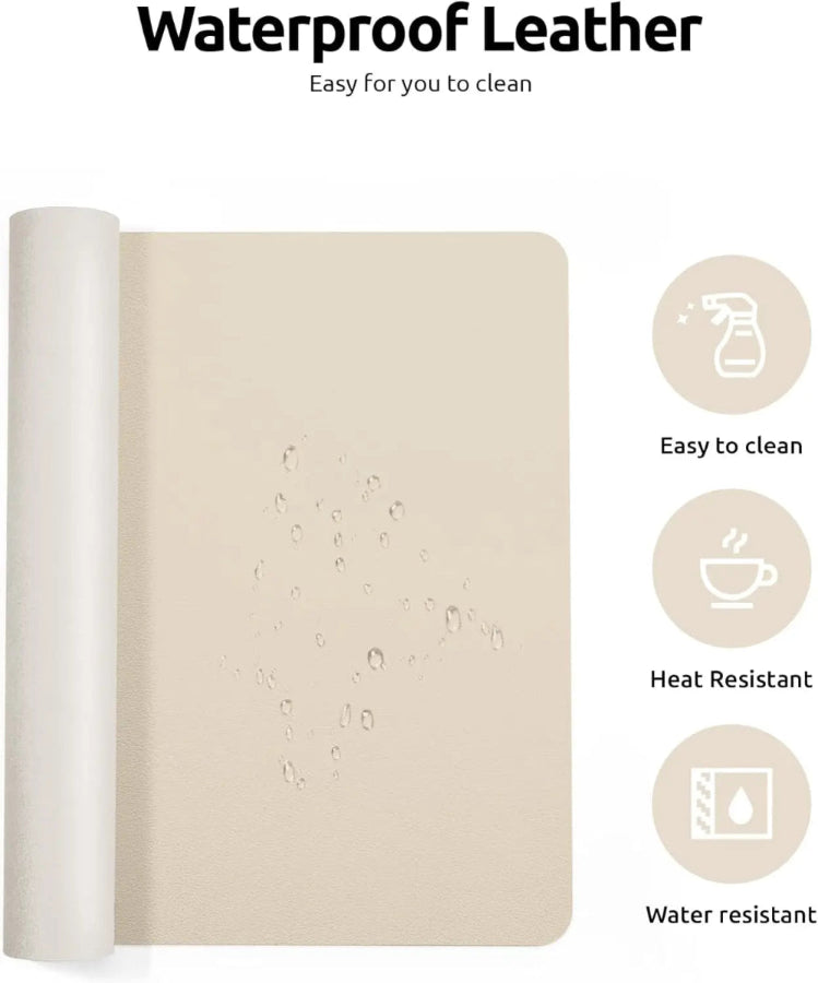 Large Mouse Pad,Office Desk Mat, Leather Desk Pad Protector, Non-Slip PU Leather Desk Blotter, Laptop Desk Pad